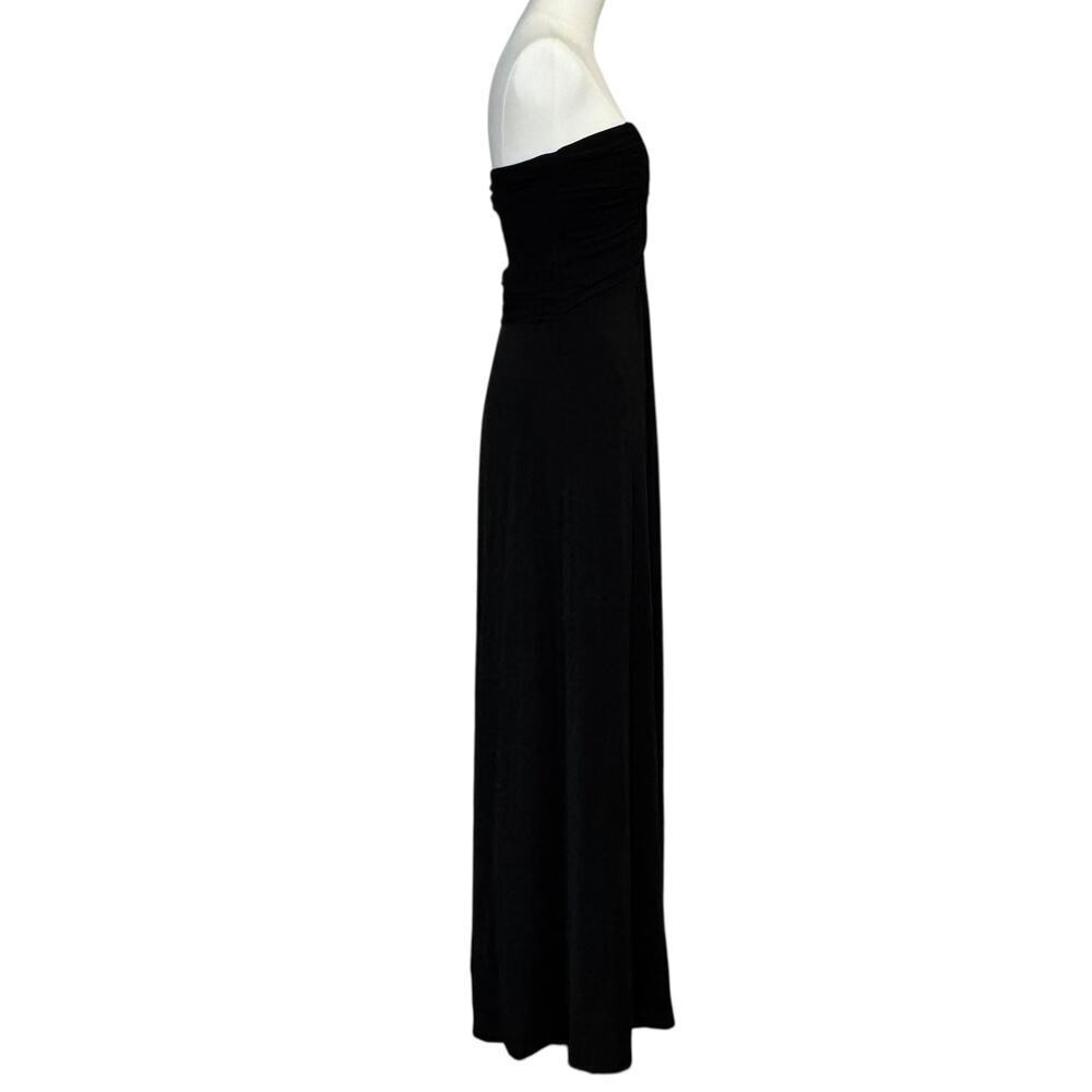 Laundry by Shelli Segal Black Strapless Maxi Dress Back Cutout Formal Gown Wms 2 - Picture 3 of 6